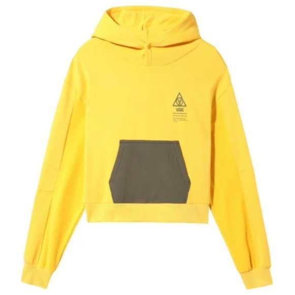 VANS 66 Supply 2 Hoodie Yellow Cotton Blend Prints Chest Back Womens VN0A5DS785W - Picture 2 of 6